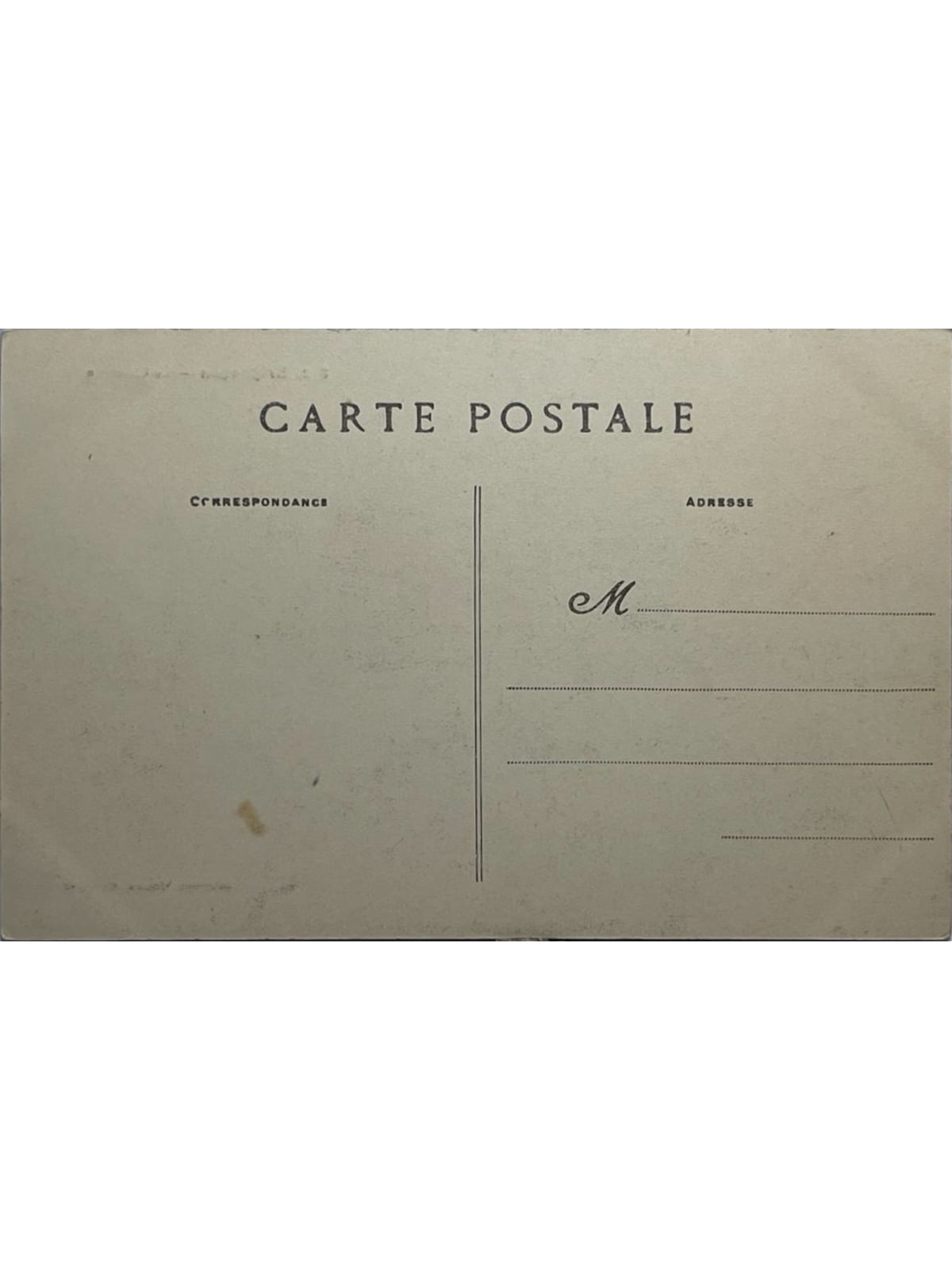 Verso de la carte postale