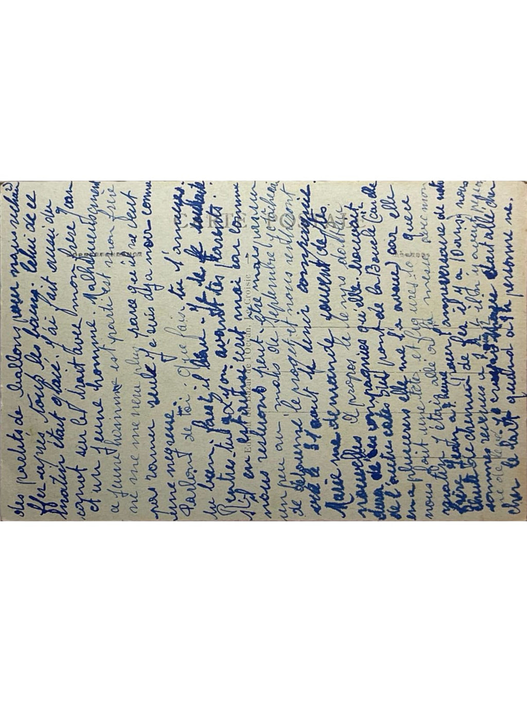 Verso de la carte postale