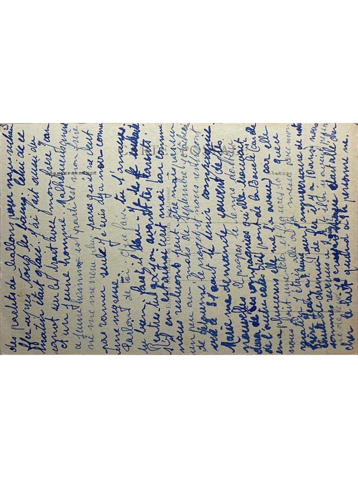 Verso de la carte postale