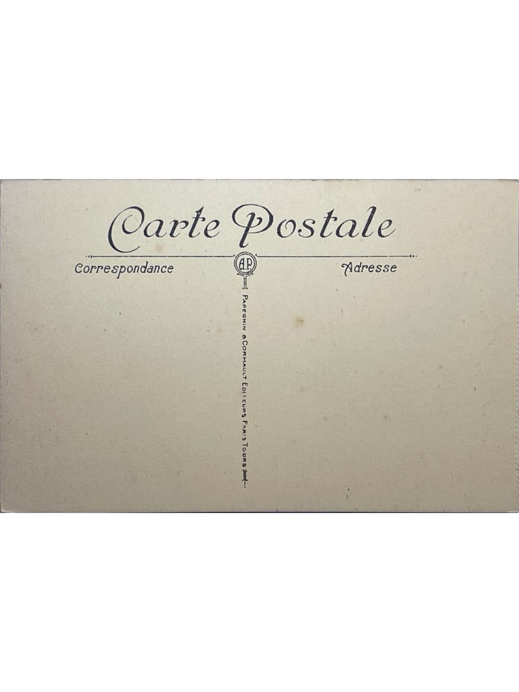 Verso de la carte postale