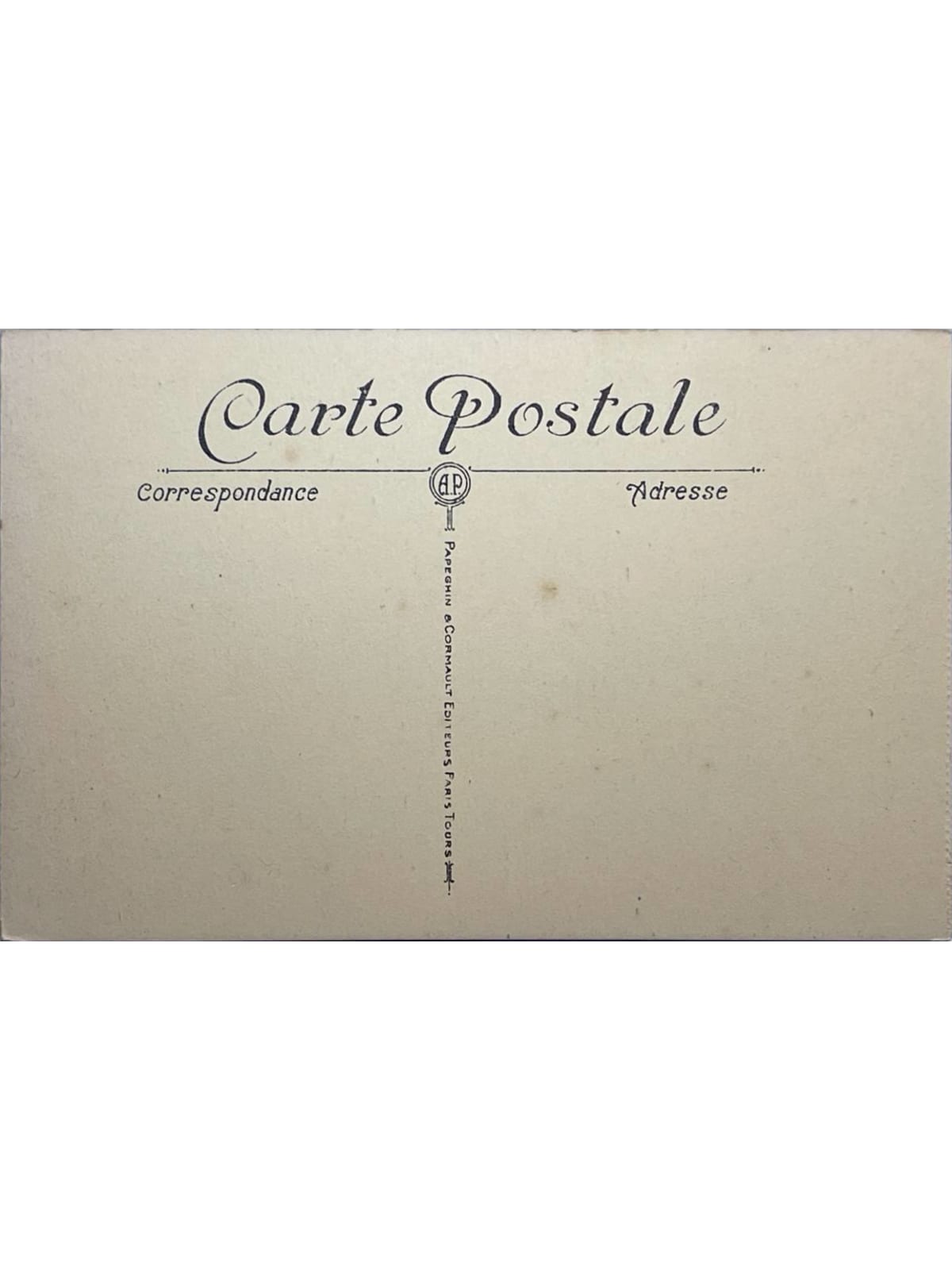 Verso de la carte postale