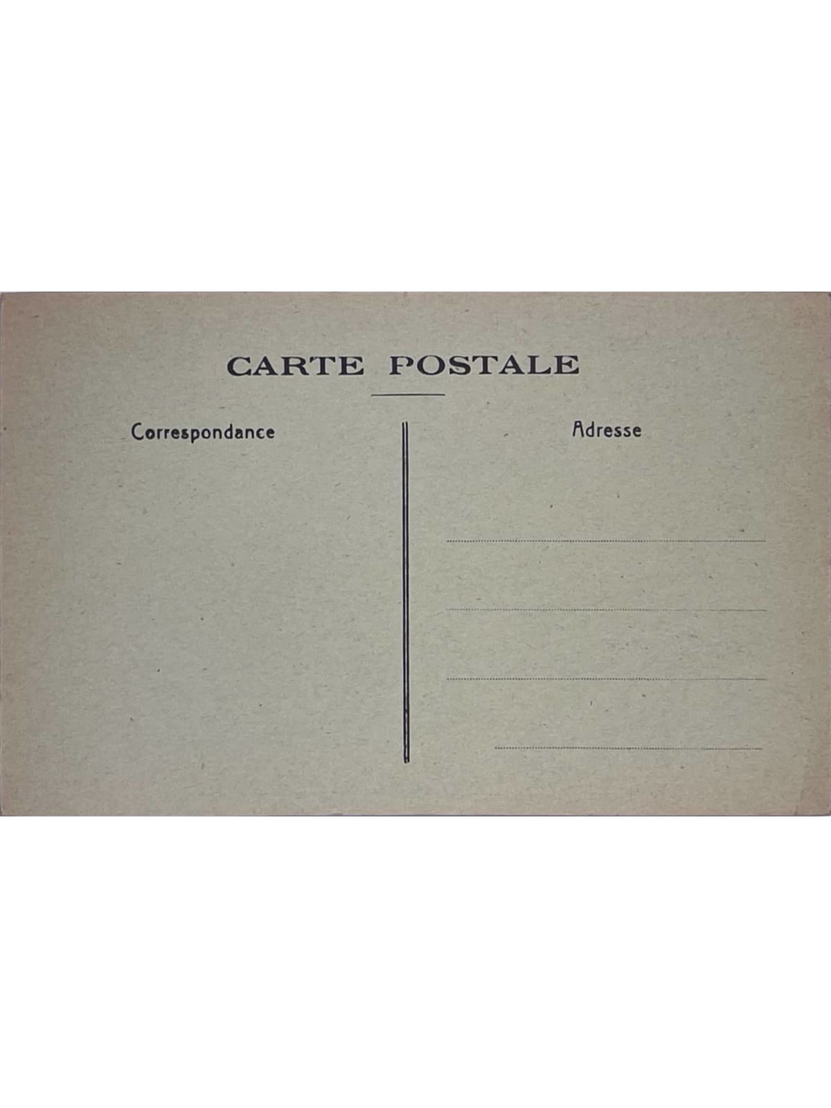 Verso de la carte postale