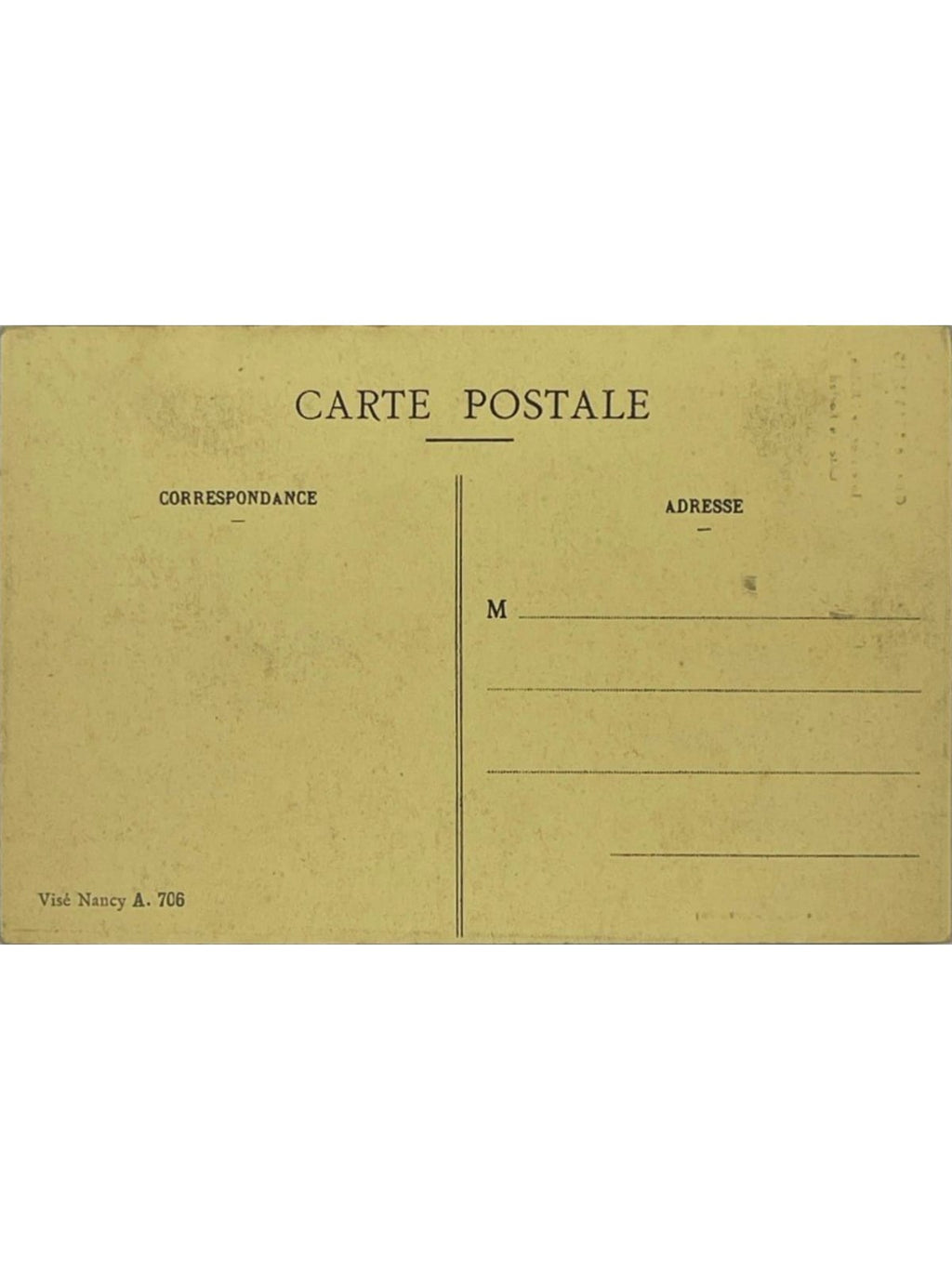 Verso de la carte postale