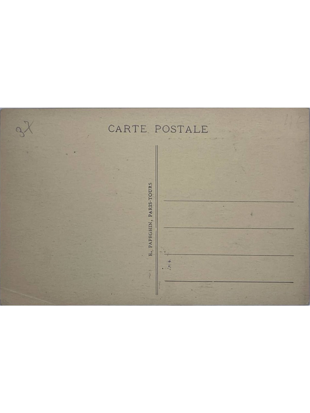 Verso de la carte postale