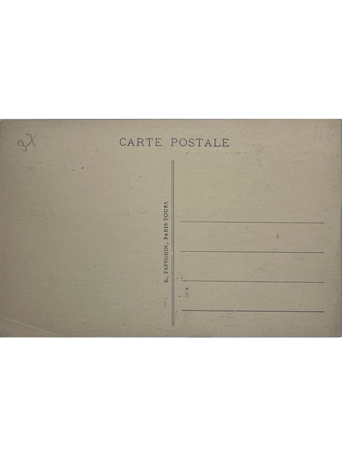 Verso de la carte postale