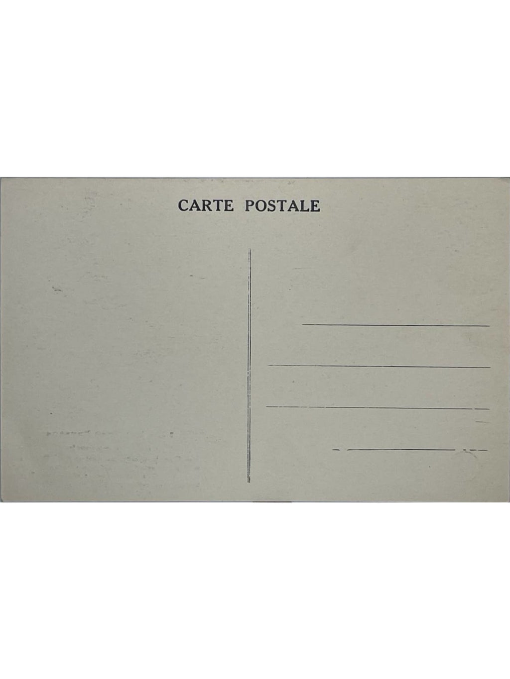 Verso de la carte postale