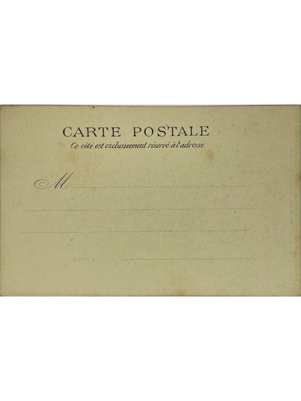 Verso de la carte postale