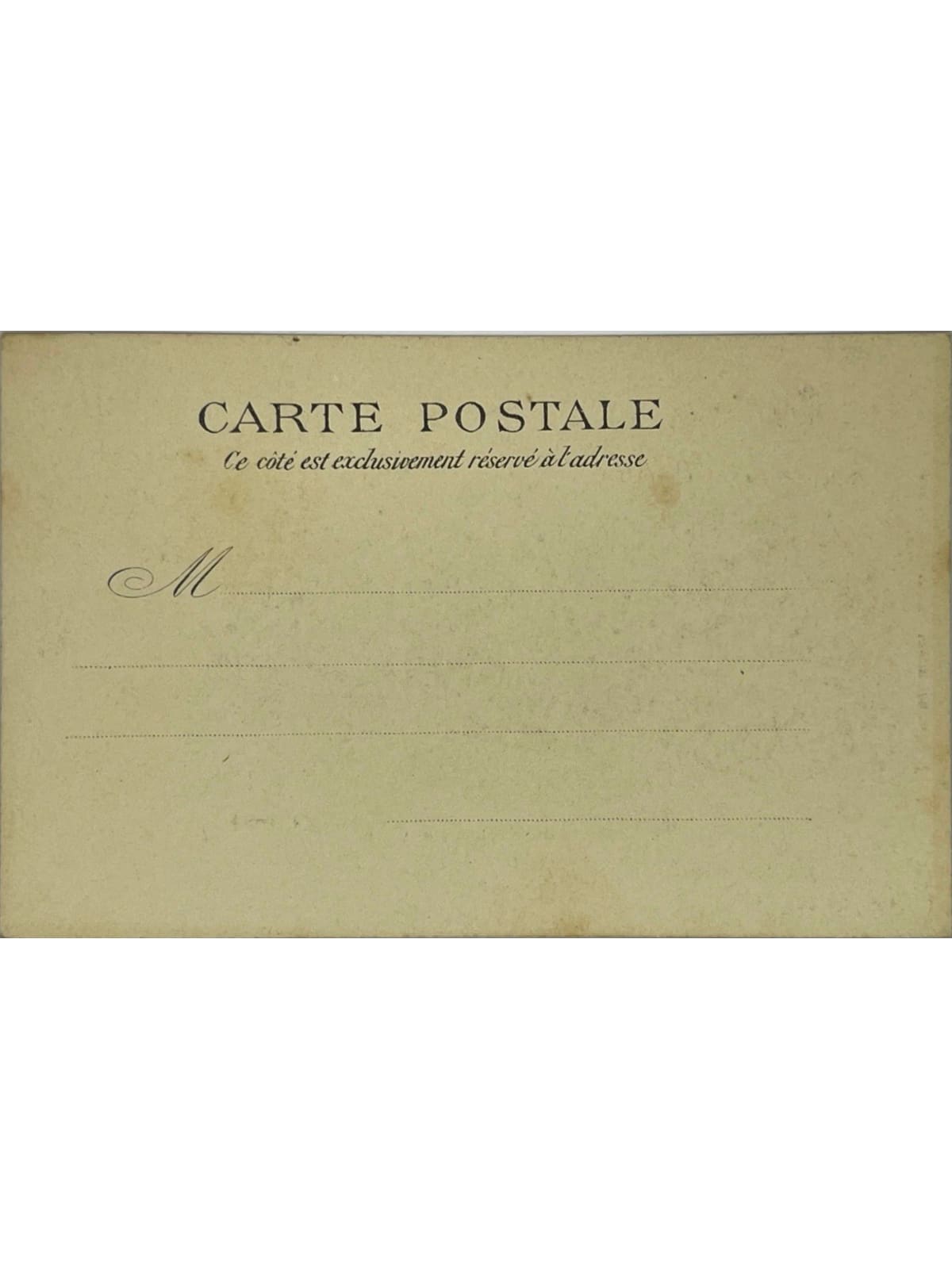 Verso de la carte postale