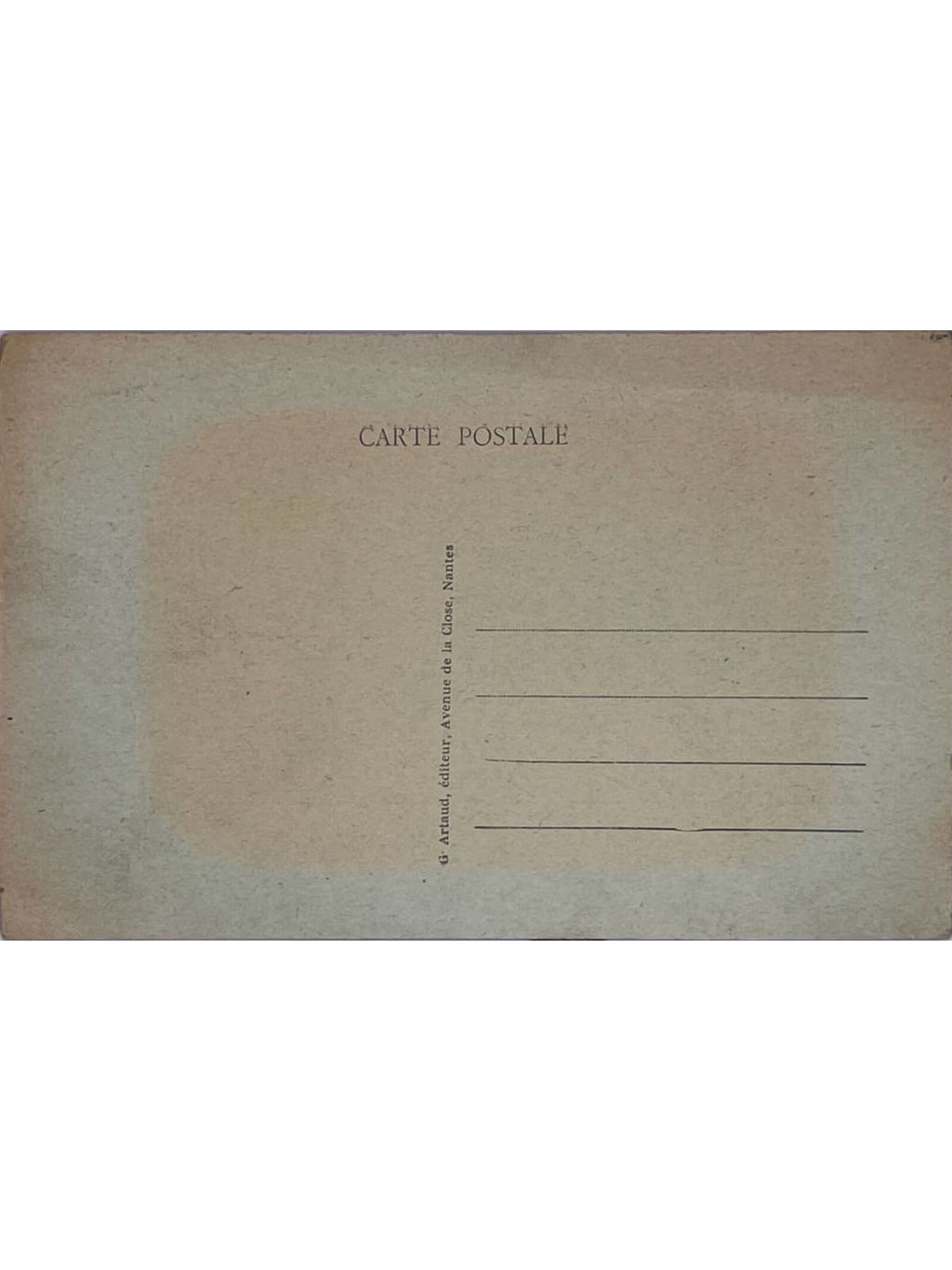 Verso de la carte postale