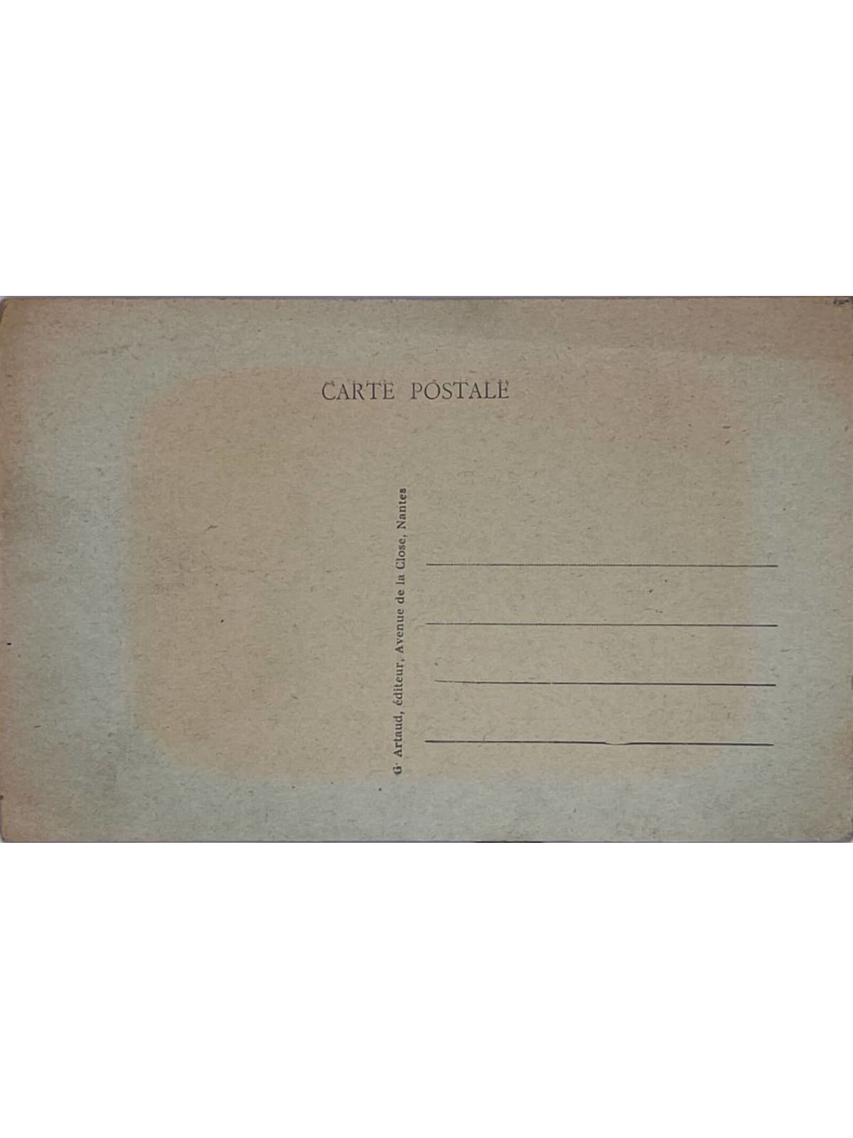Verso de la carte postale