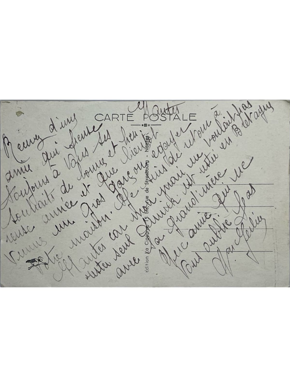 Verso de la carte postale