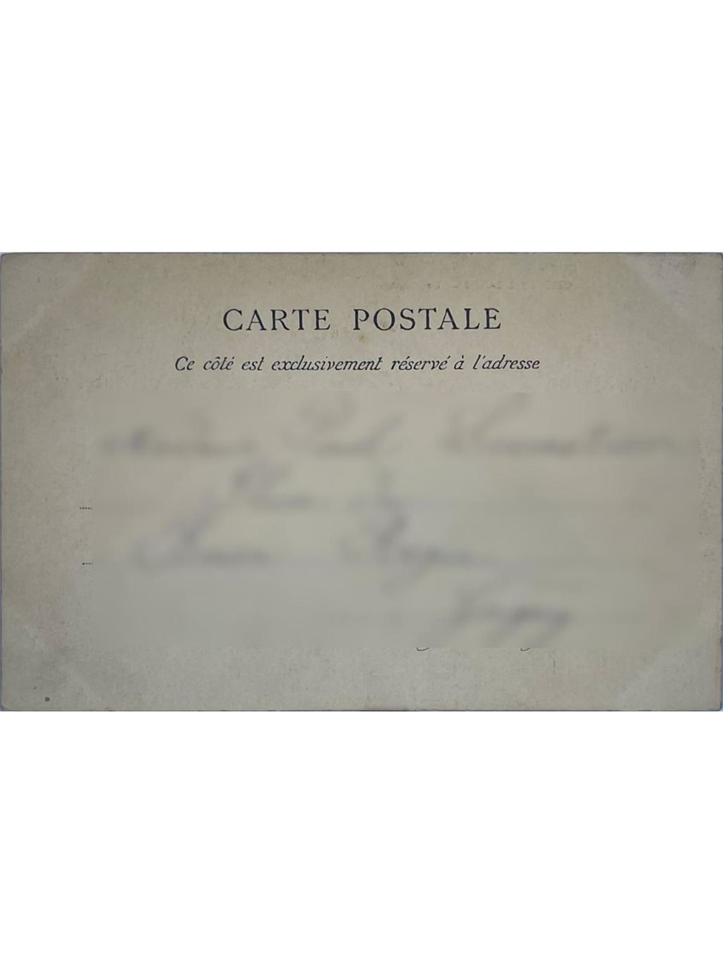 Verso de la carte postale