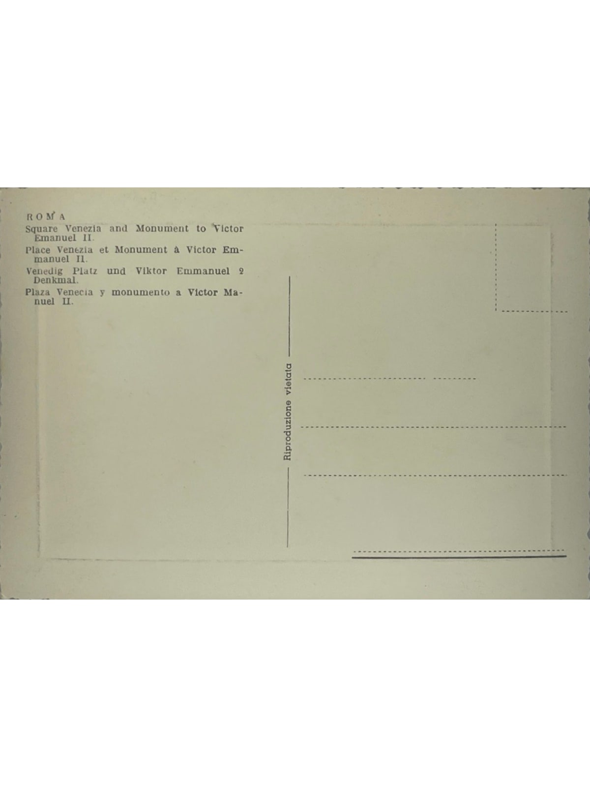 Verso de la carte postale