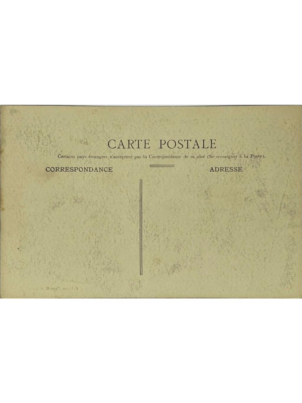 Verso de la carte postale