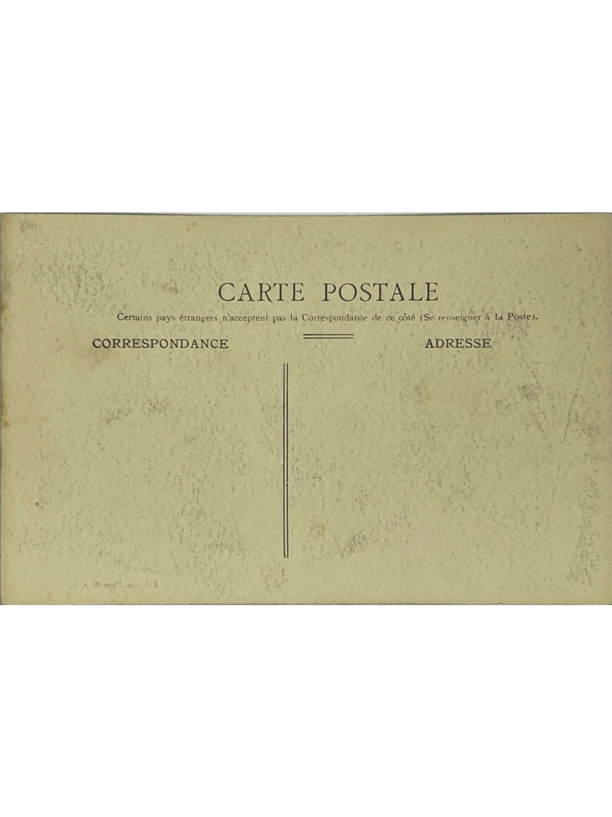 Verso de la carte postale