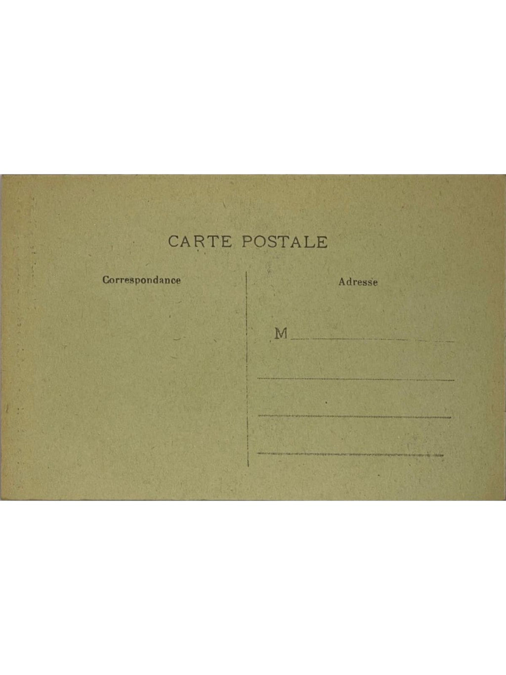 Verso de la carte postale
