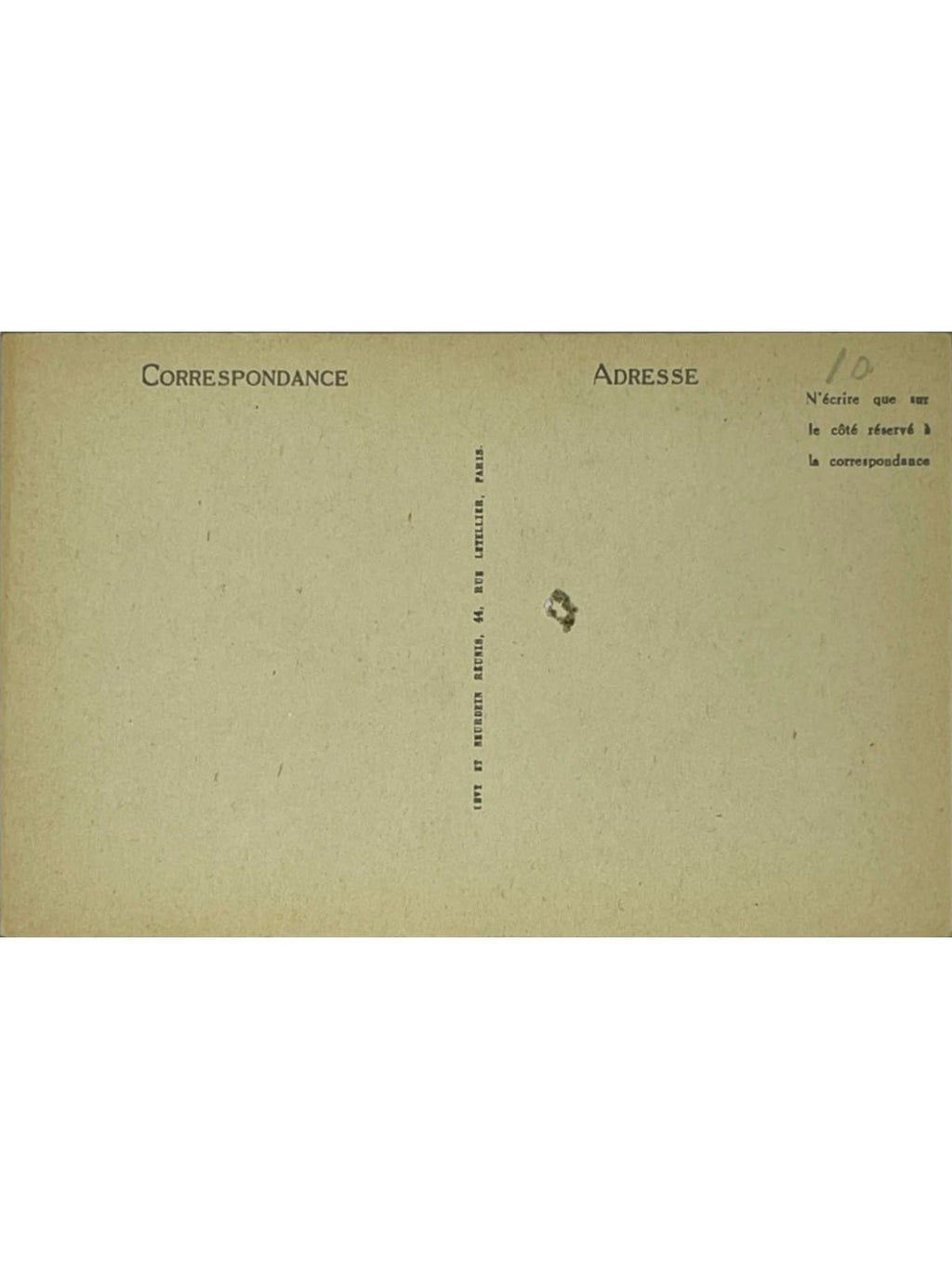Verso de la carte postale