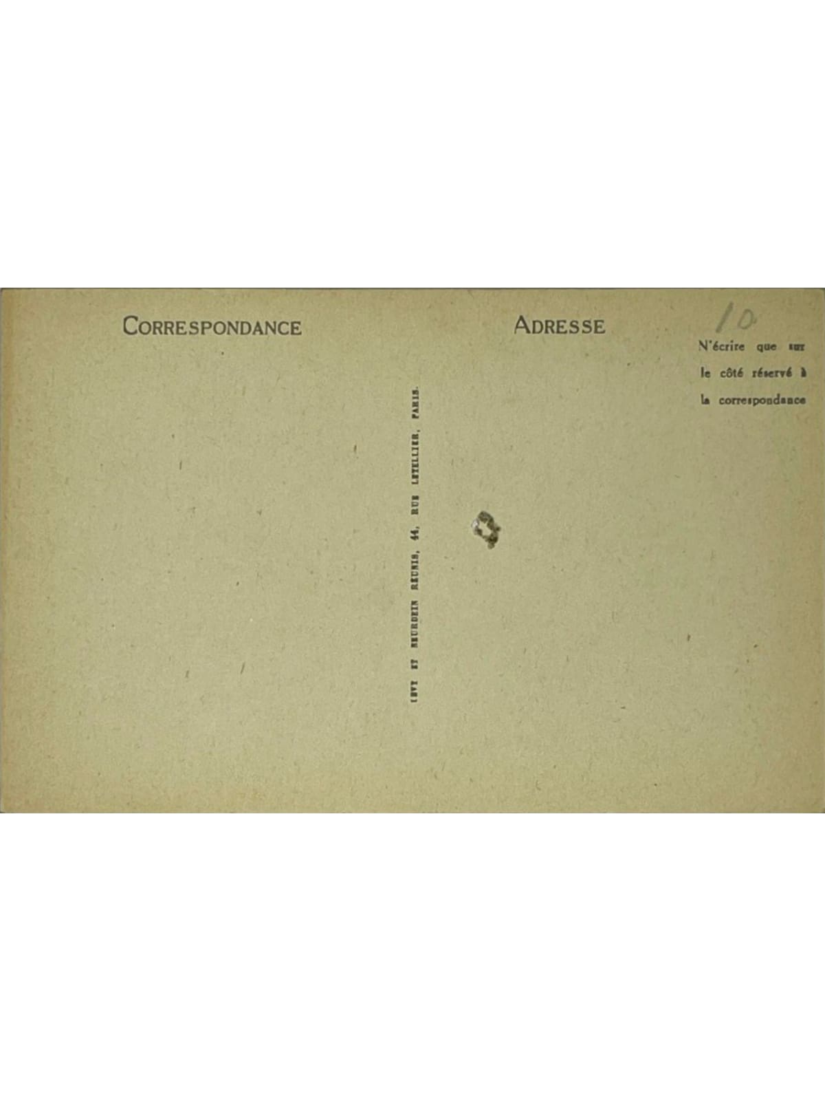 Verso de la carte postale