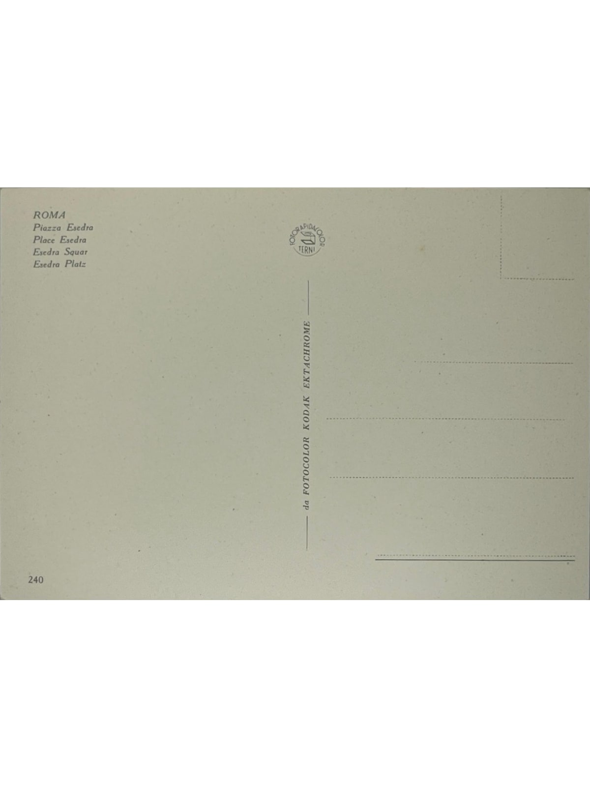 Verso de la carte postale