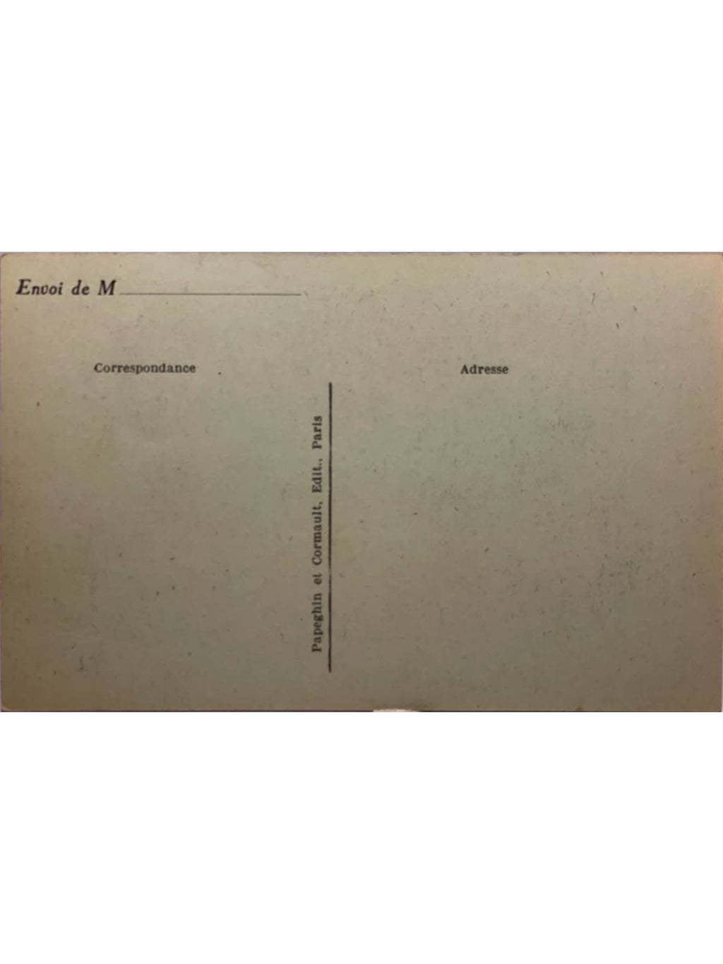 Verso de la carte postale