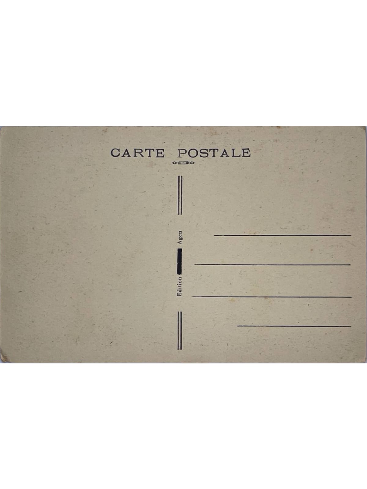 Verso de la carte postale