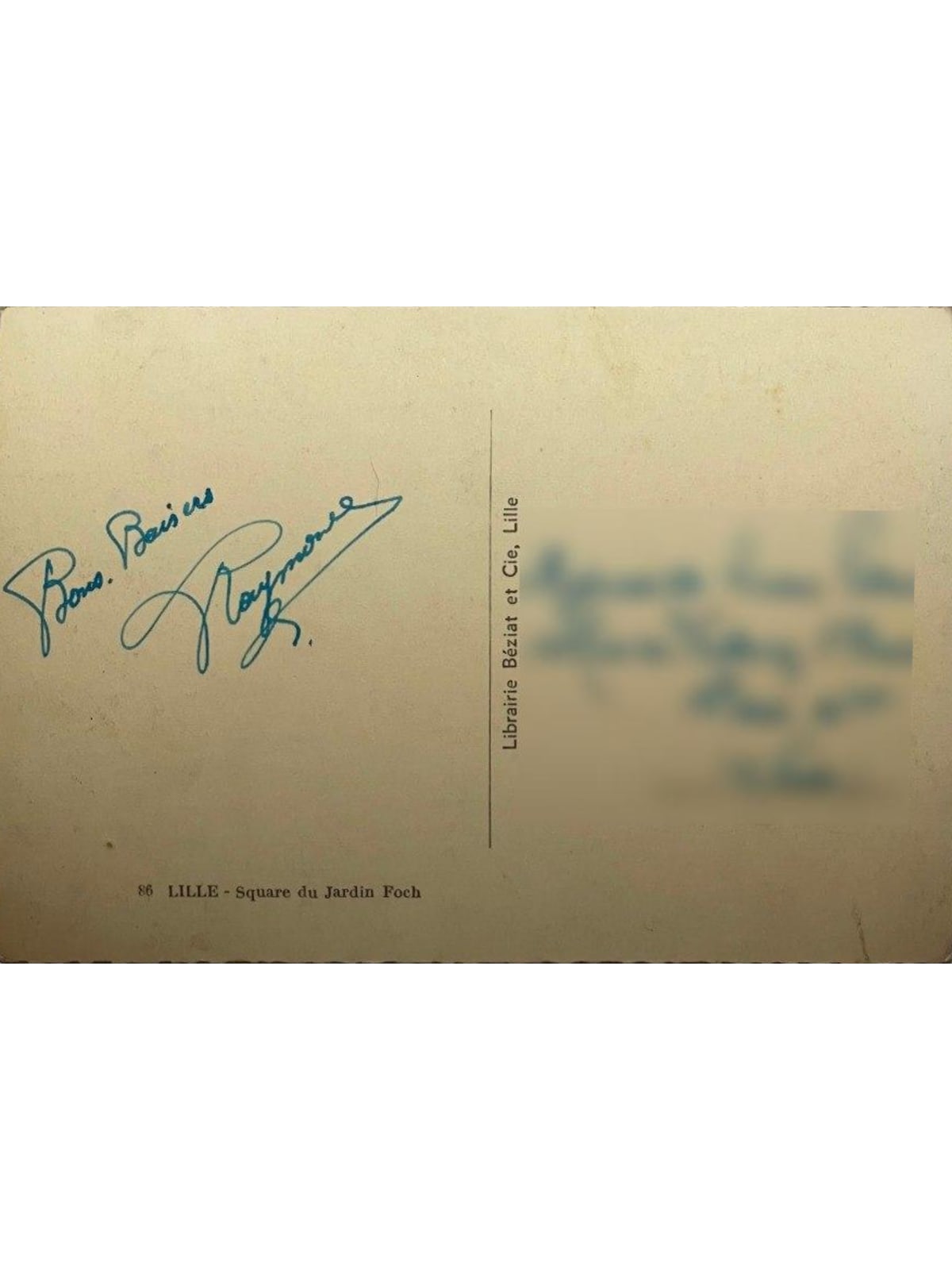 Verso de la carte postale