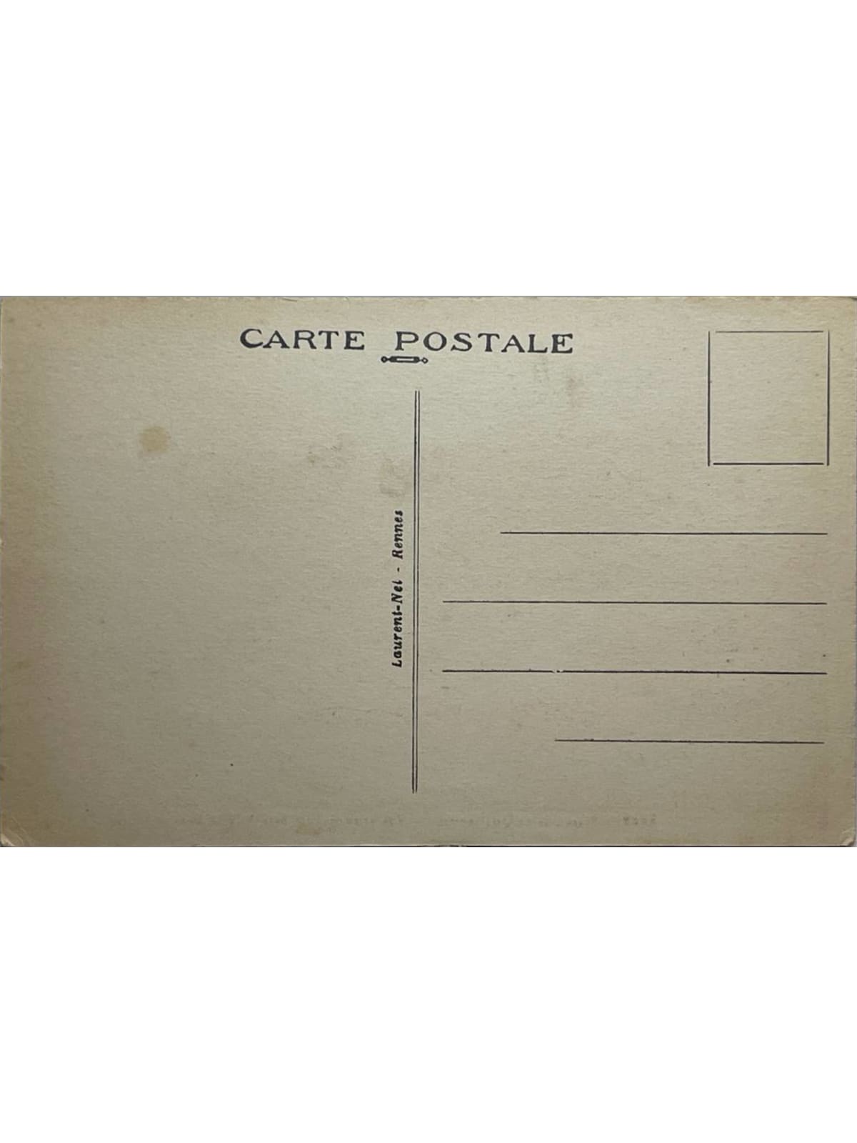 Verso de la carte postale