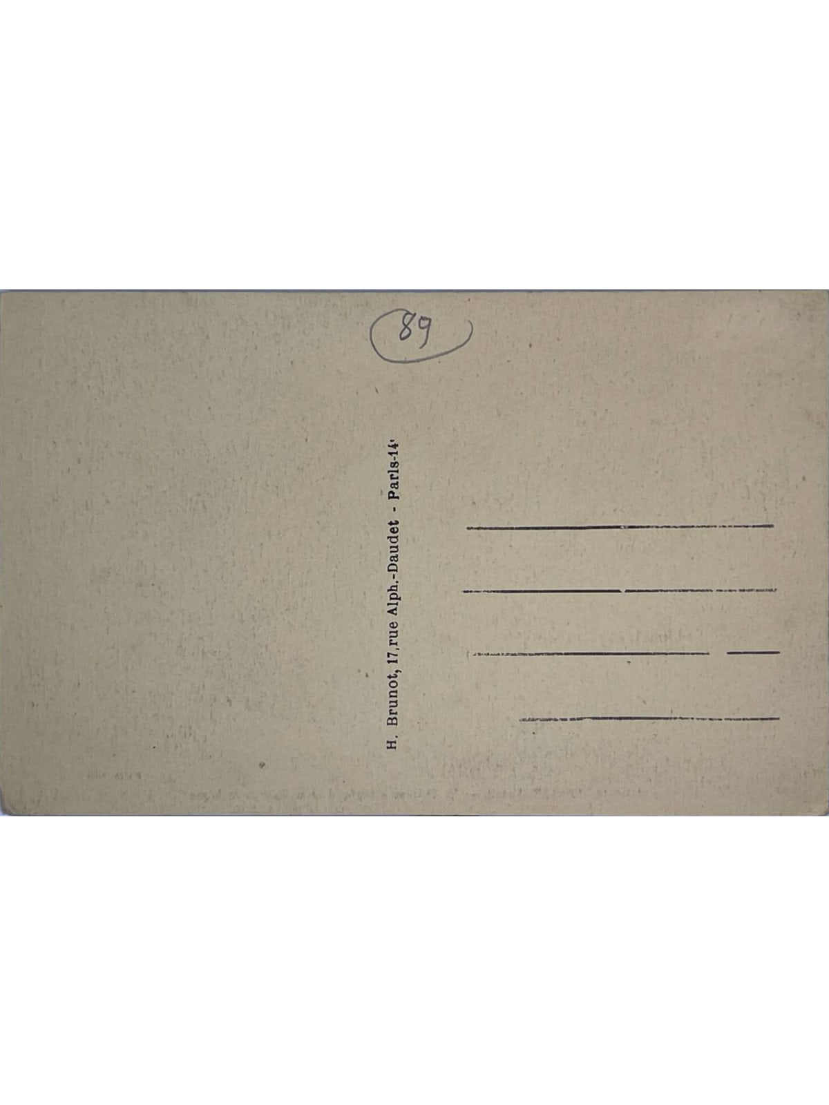 Verso de la carte postale