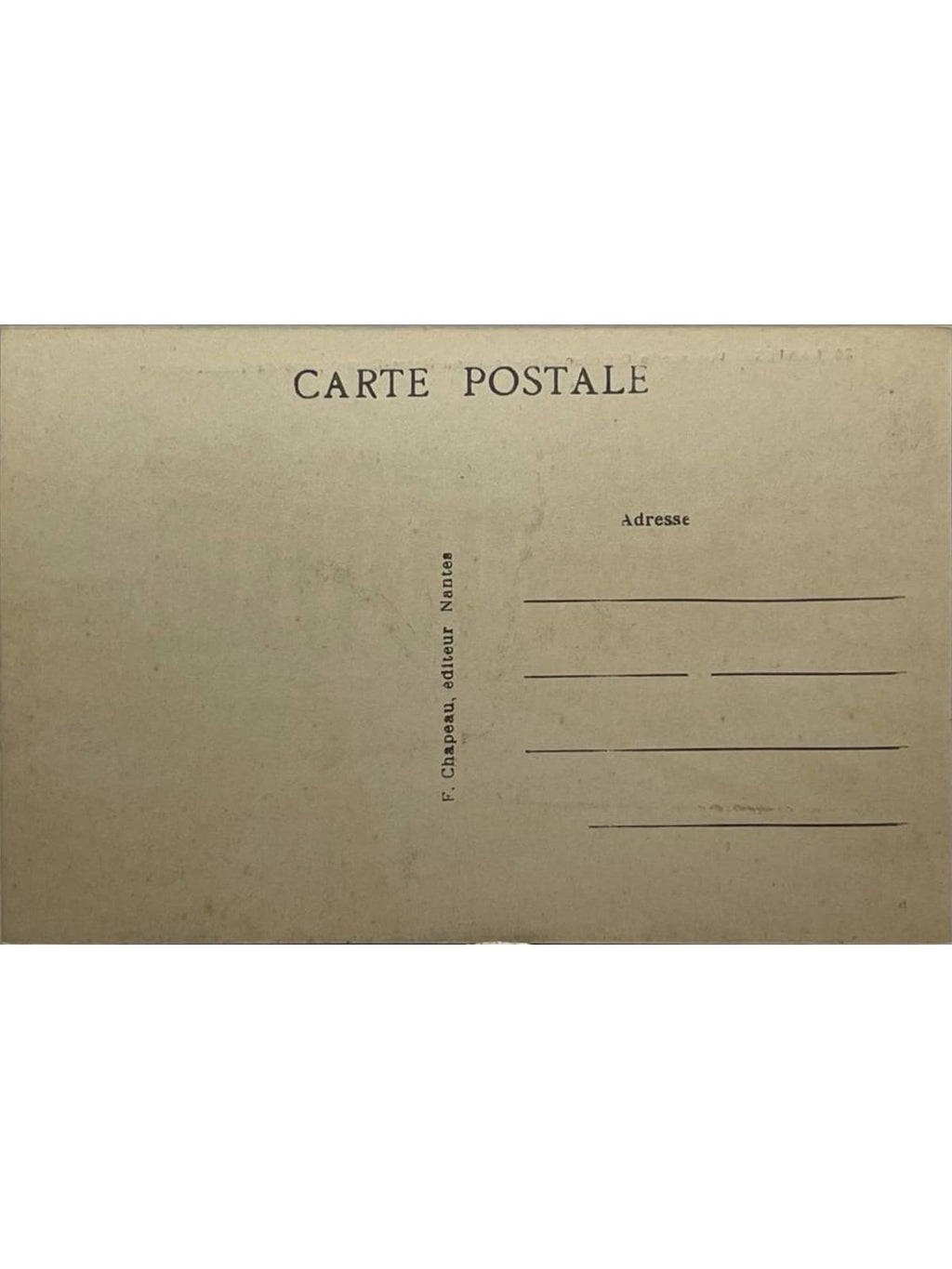 Verso de la carte postale