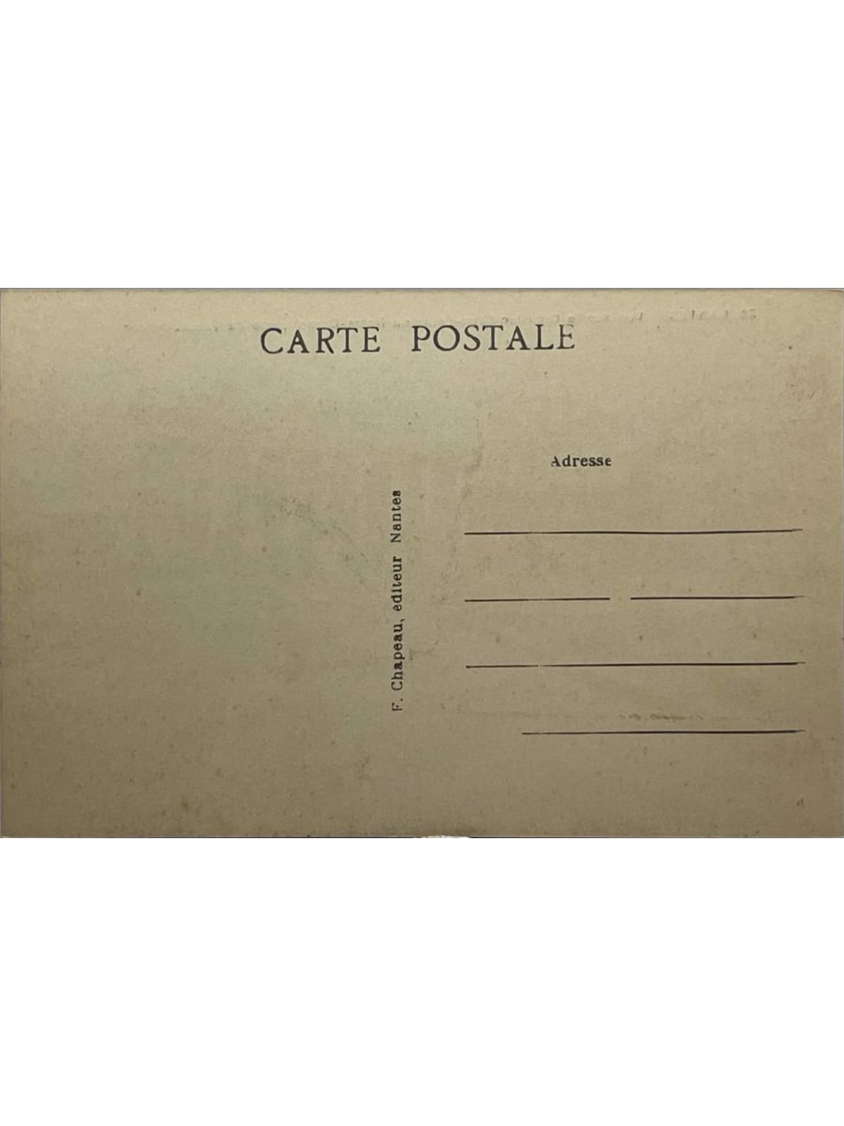 Verso de la carte postale