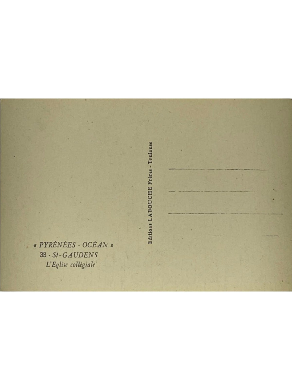 Verso de la carte postale