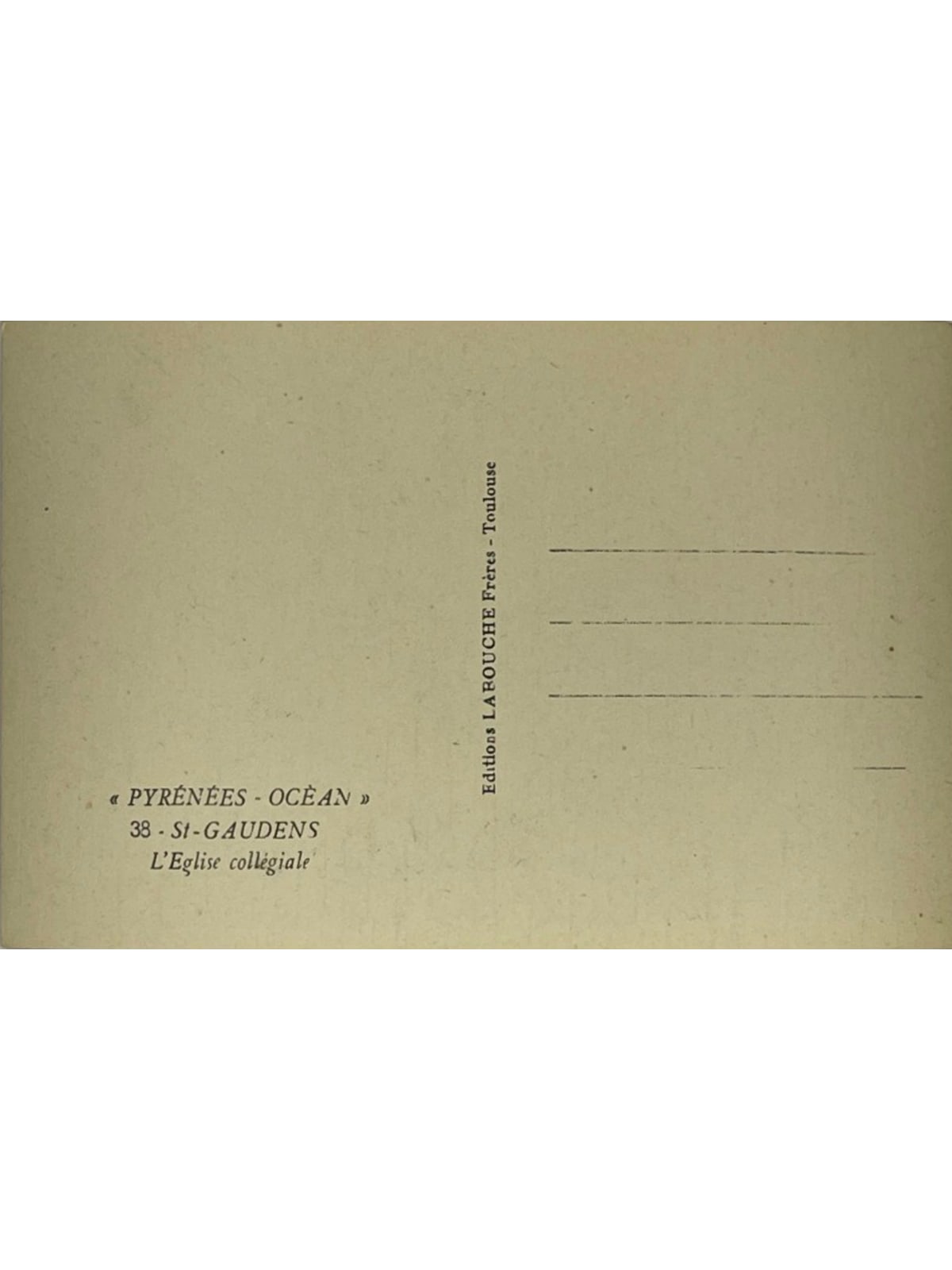 Verso de la carte postale