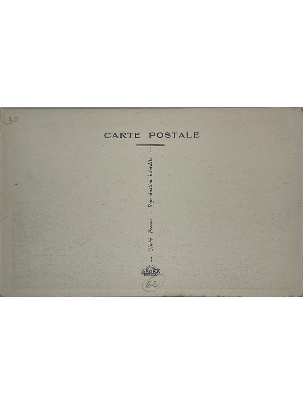 Verso de la carte postale