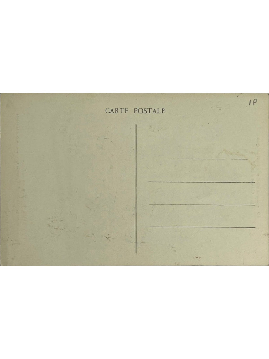 Verso de la carte postale