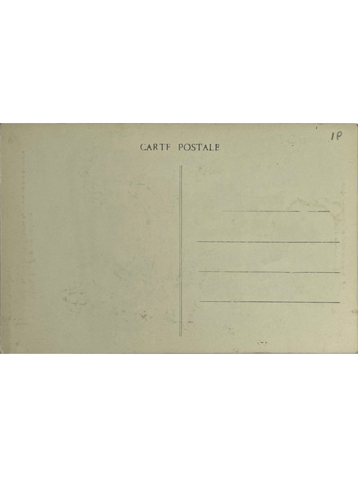 Verso de la carte postale