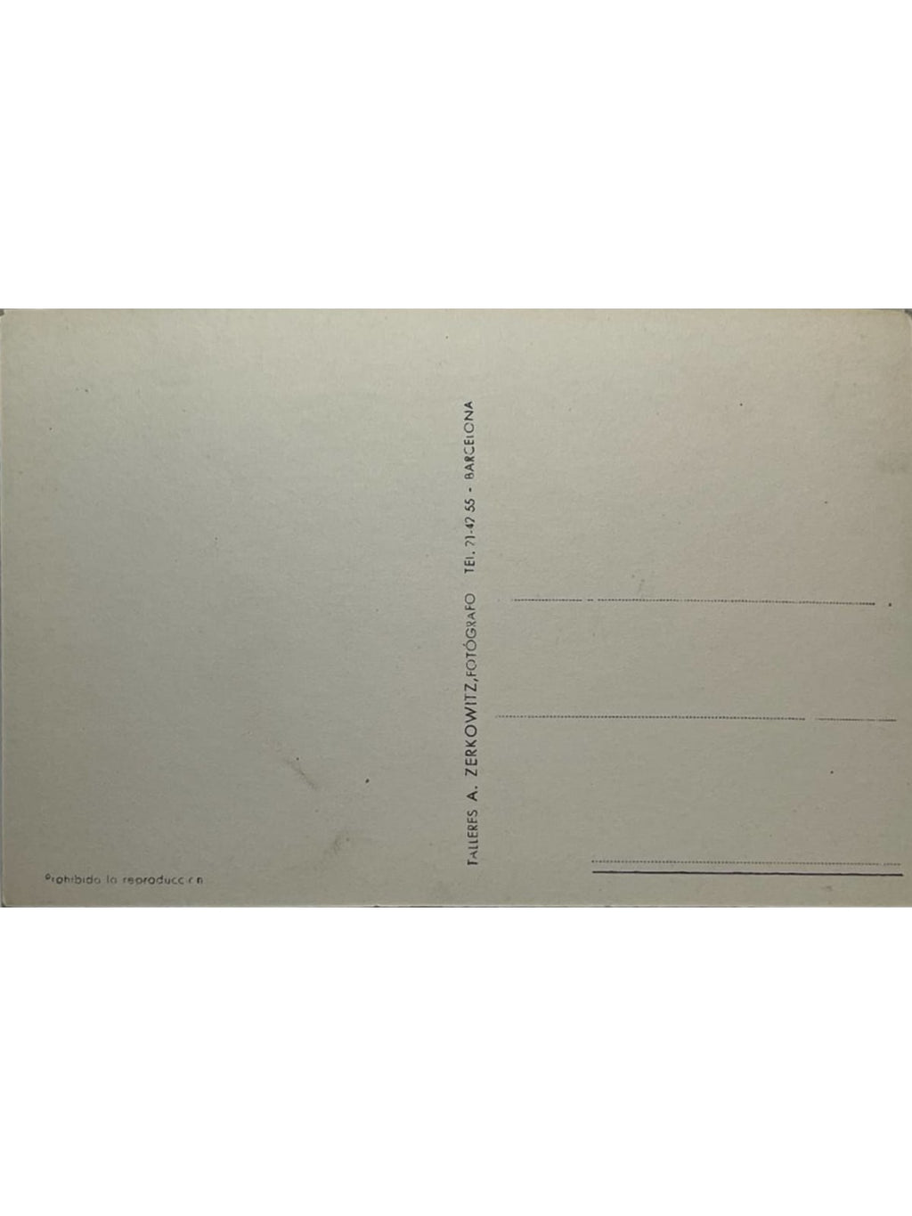 Verso de la carte postale