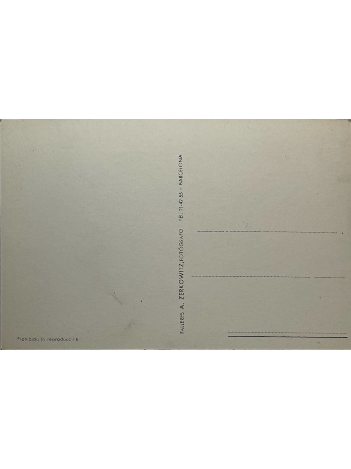 Verso de la carte postale