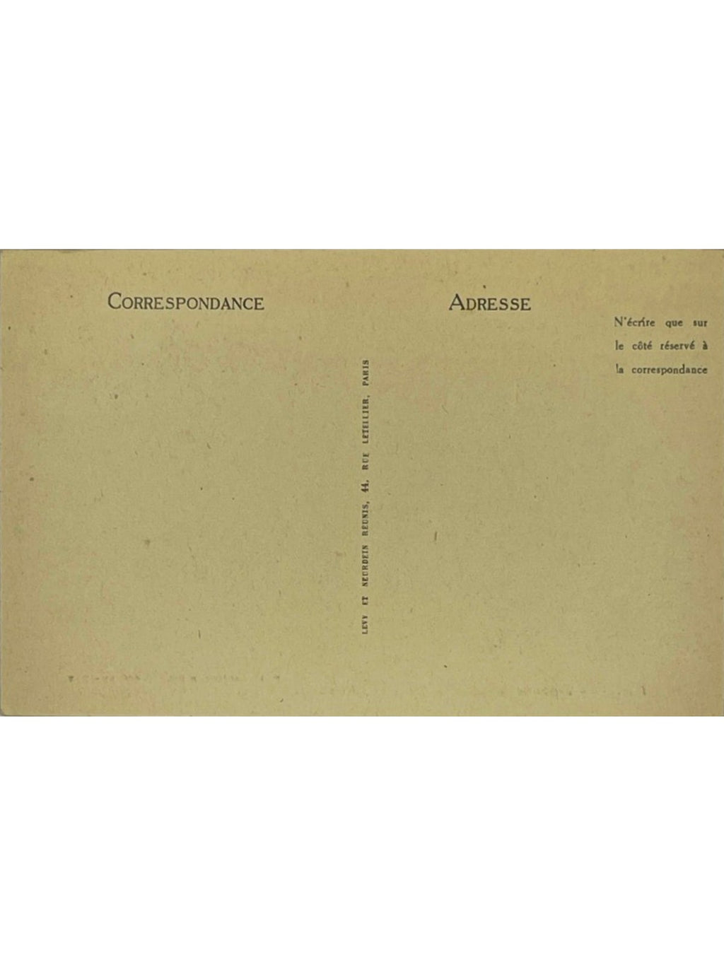 Verso de la carte postale