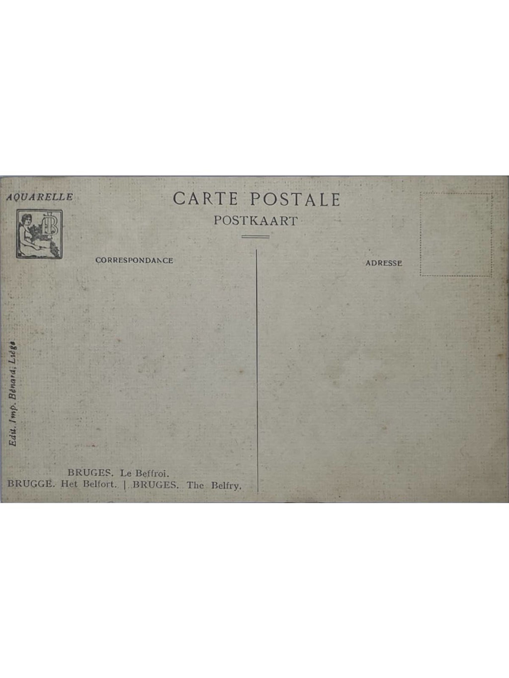 Verso de la carte postale
