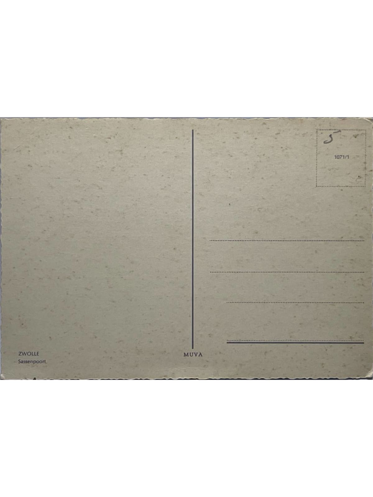 Verso de la carte postale