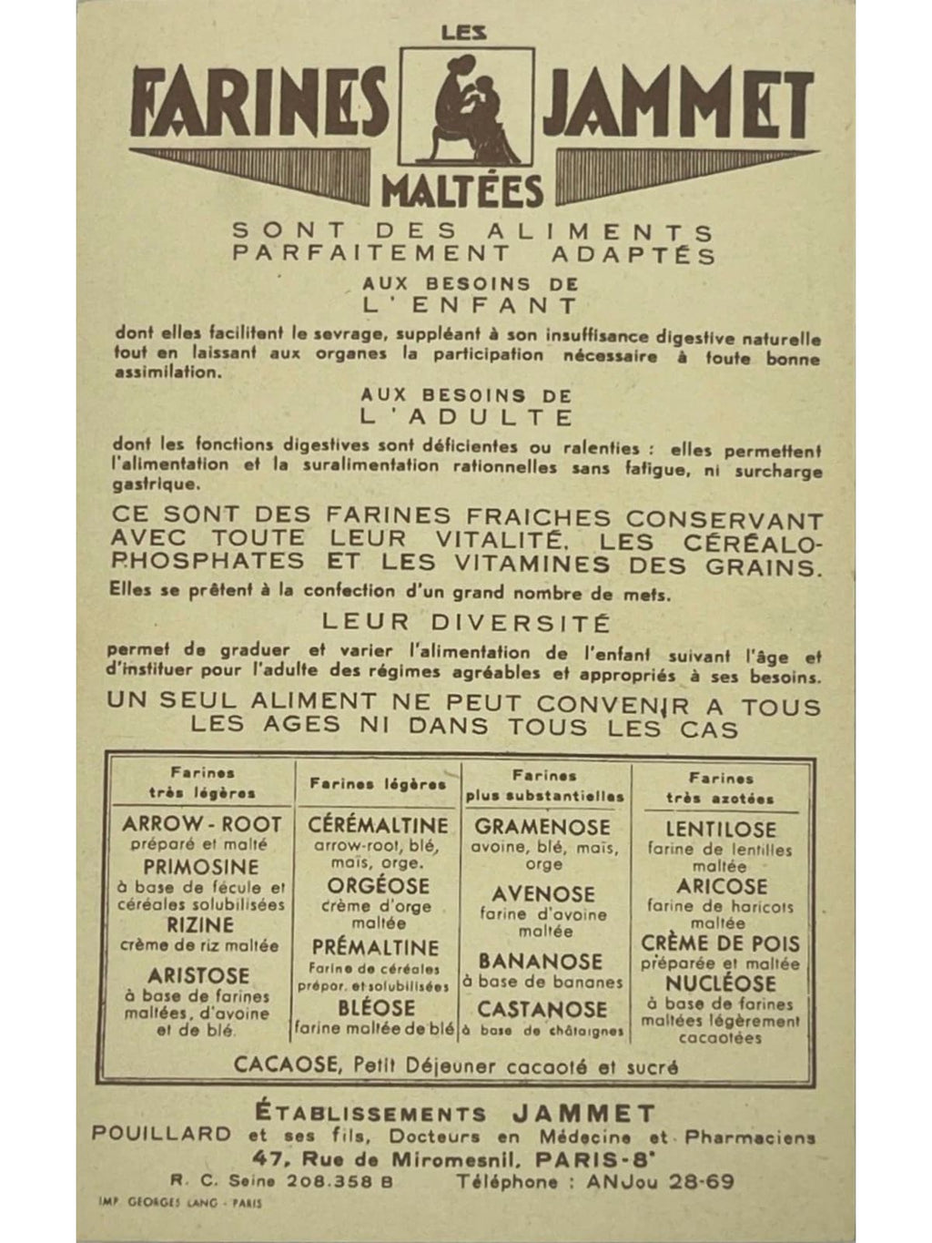 Verso de la carte postale