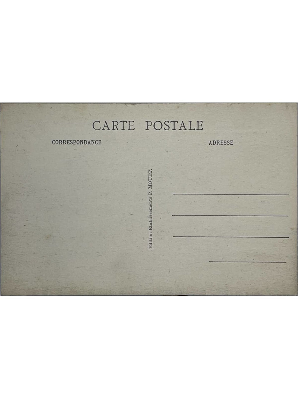 Verso de la carte postale