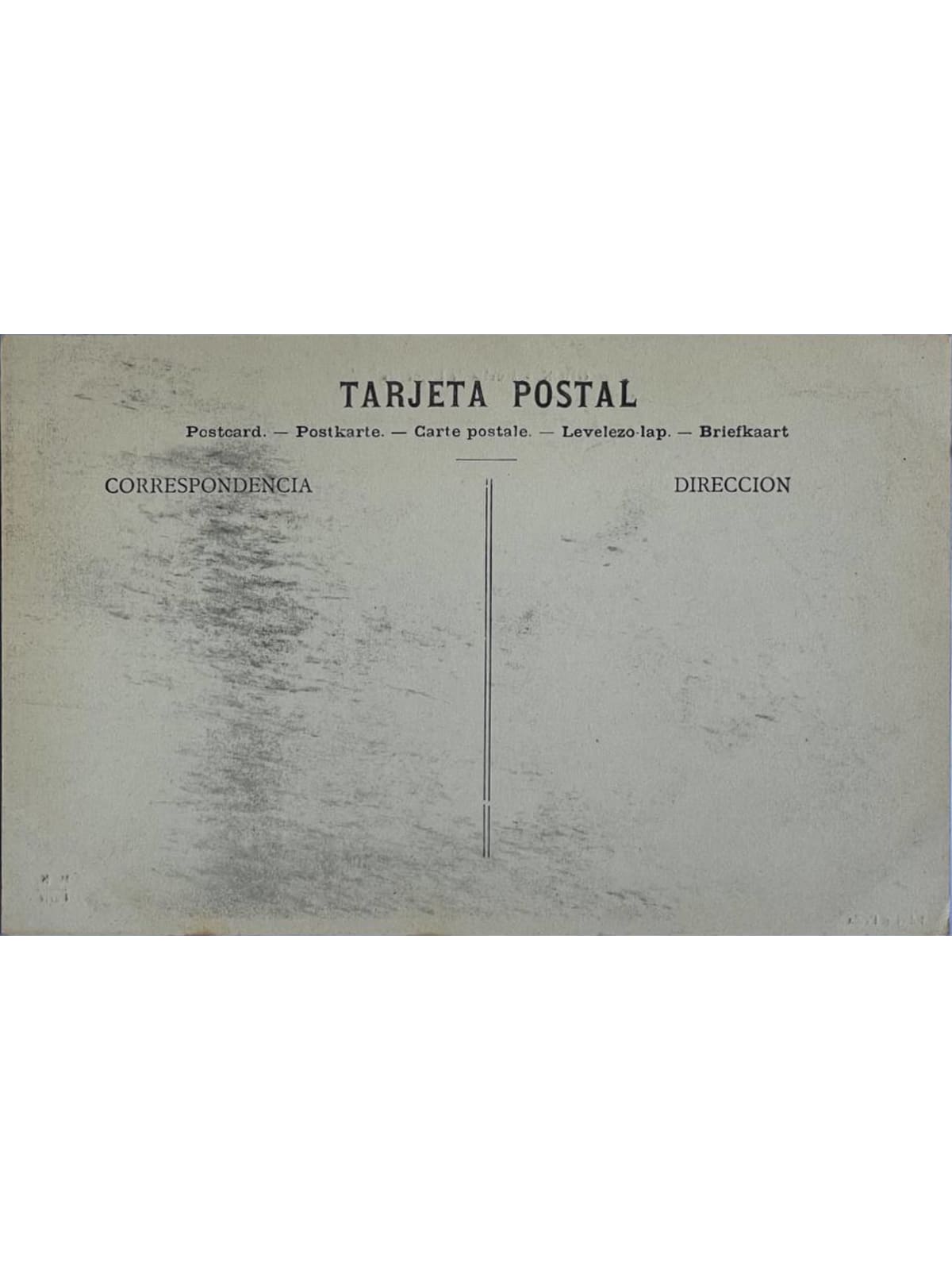Verso de la carte postale