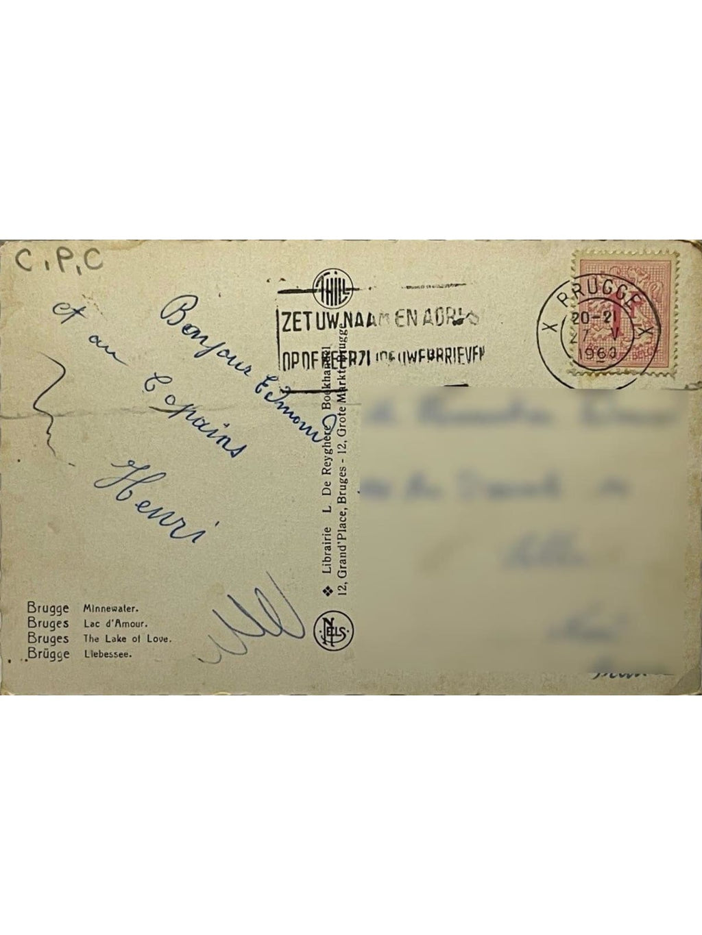 Verso de la carte postale