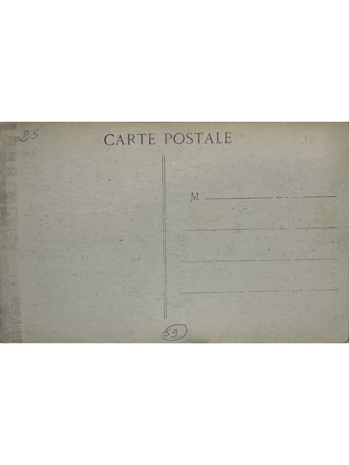 Verso de la carte postale