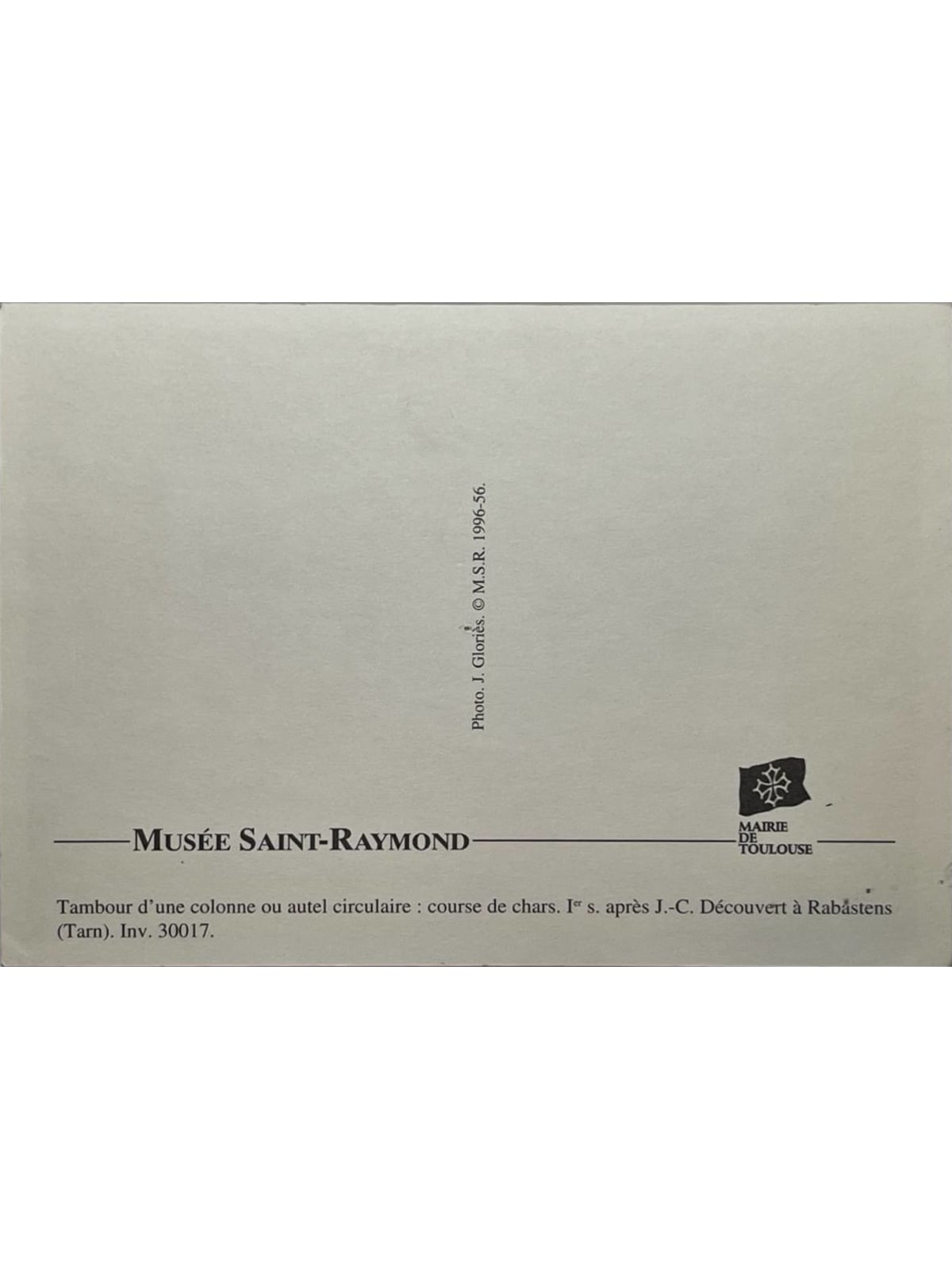 Verso de la carte postale