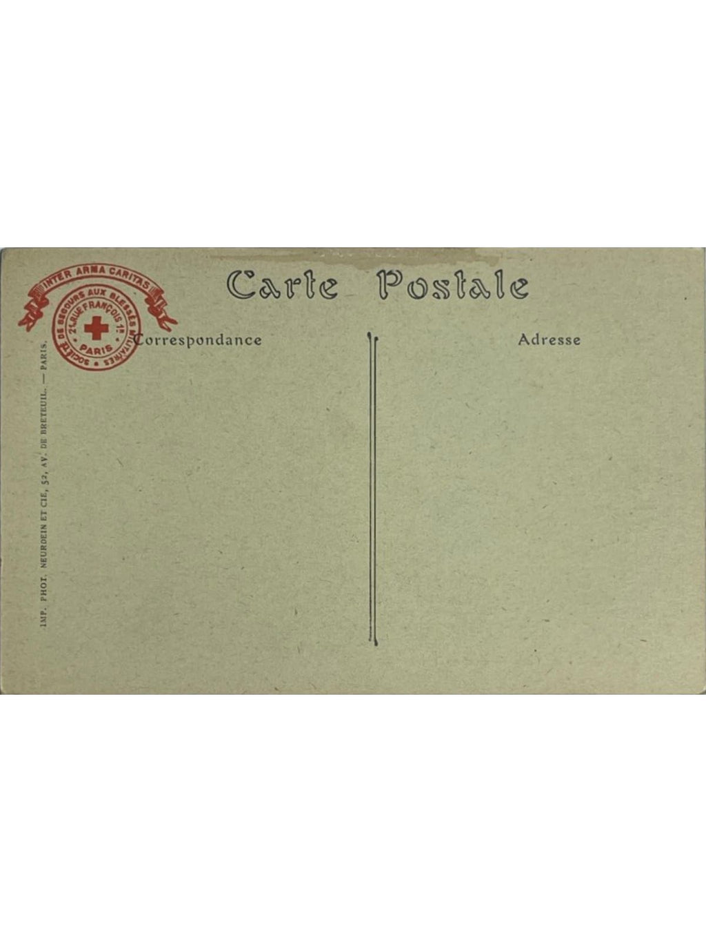 Verso de la carte postale