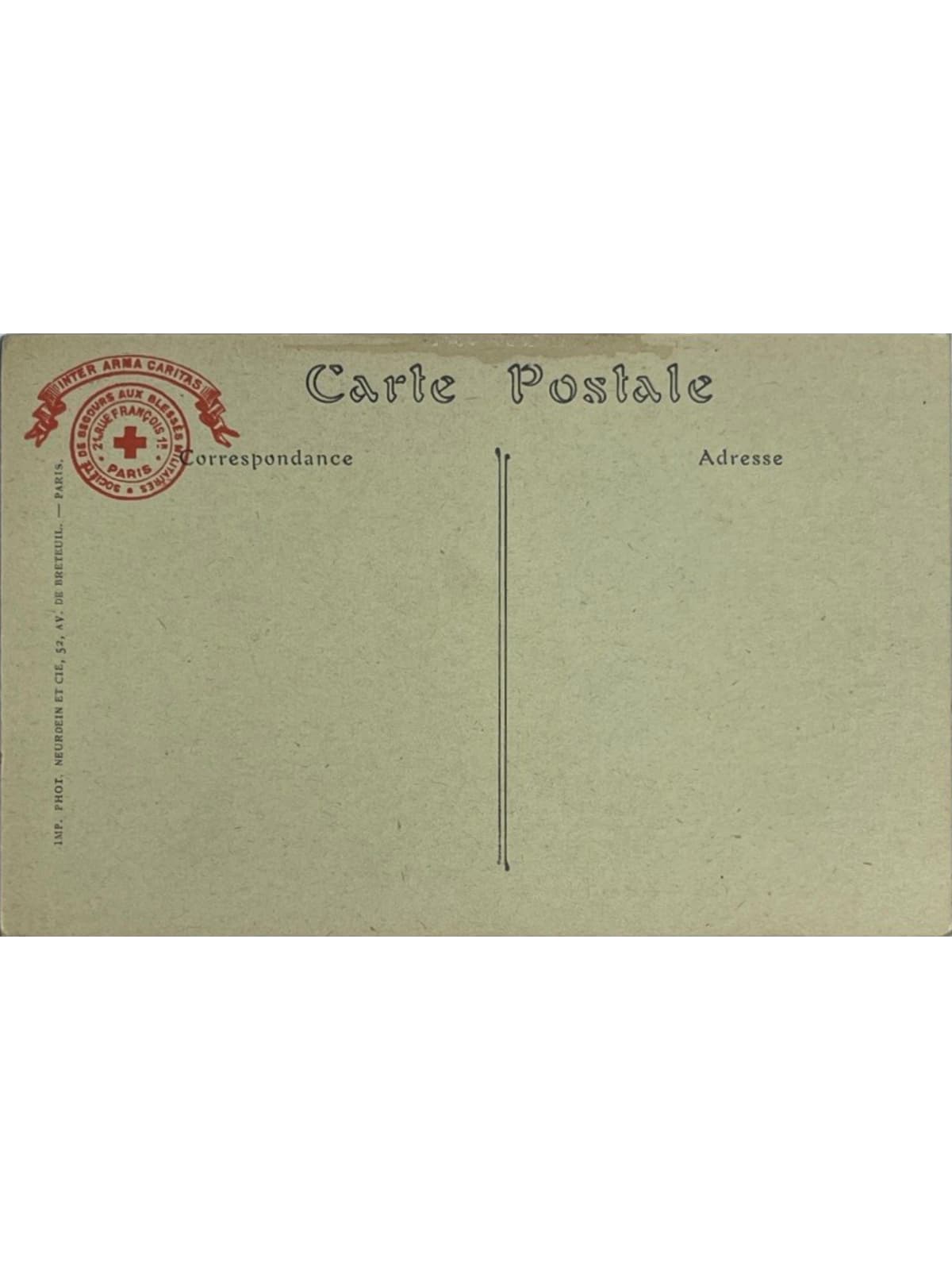 Verso de la carte postale