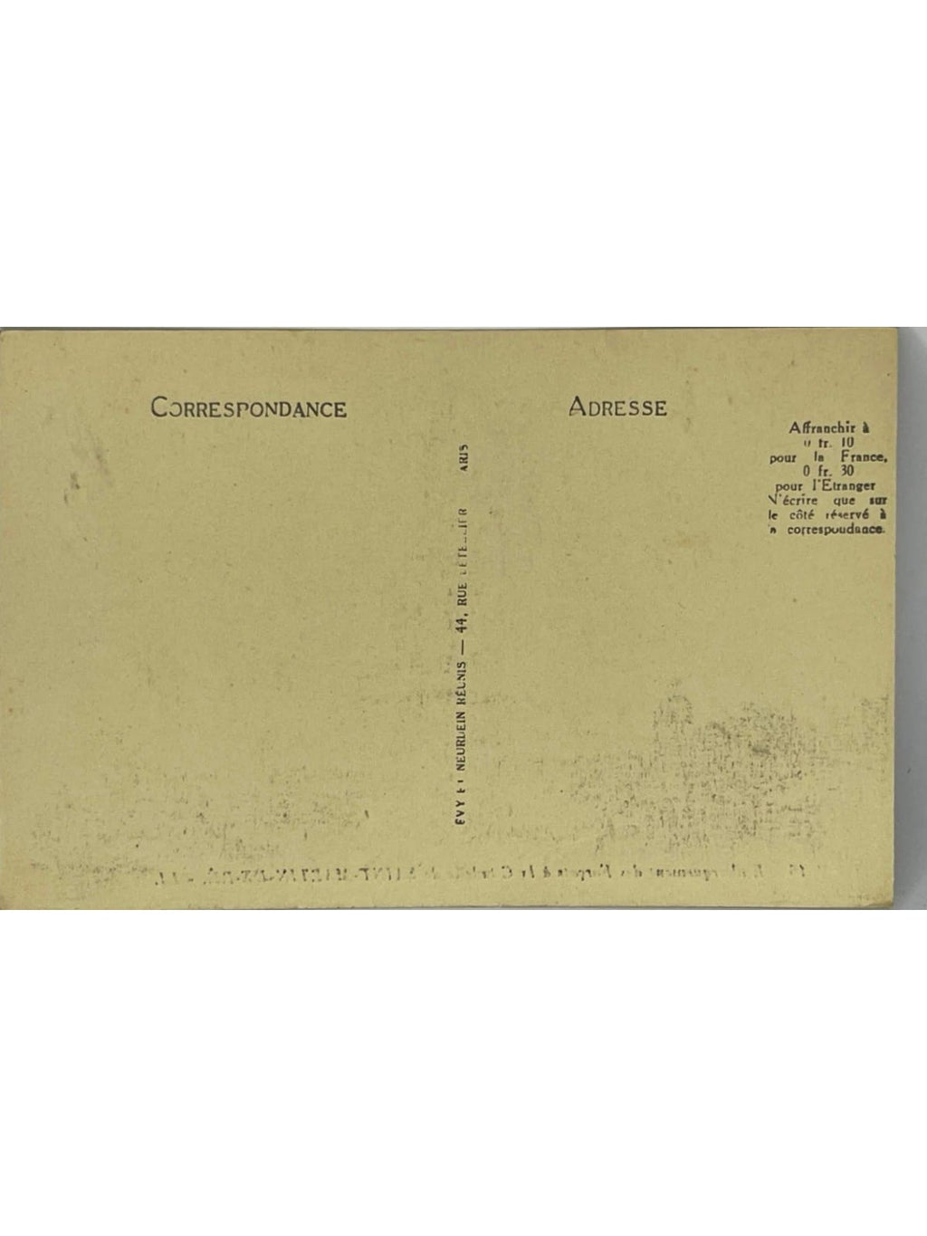 Verso de la carte postale