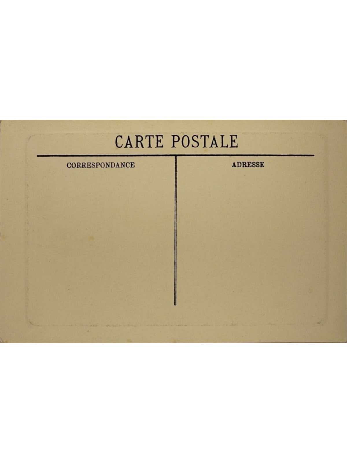 Verso de la carte postale